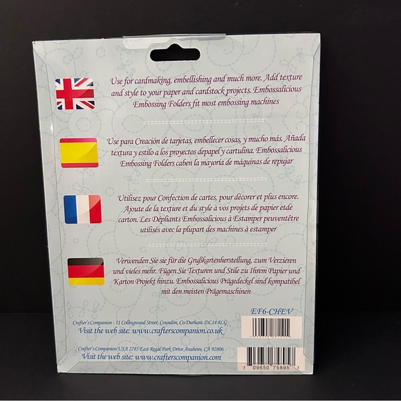 Crafter’s Companion embossalicious CHEVRON embossing folder 6x6" - Picture 3 of 4